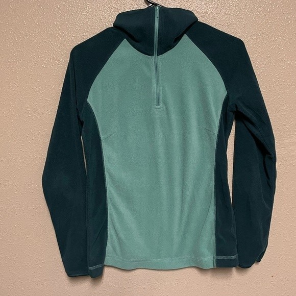 Columbia two-tone green lightweight fleece pull over GUC size small - Picture 1 of 7